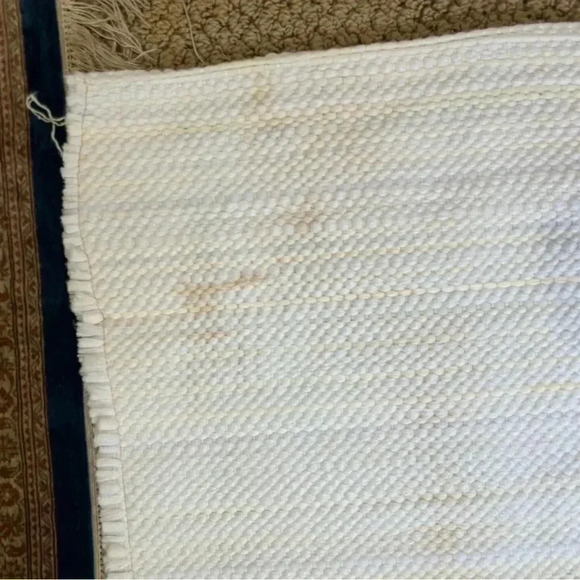 Vintage retro rug 24”x43” Mid Century styling. Santa, bells, candy canes, trees - Picture 5 of 9